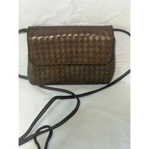 Ashneil Nappa Intrecciato Flap Clutch Crossbody